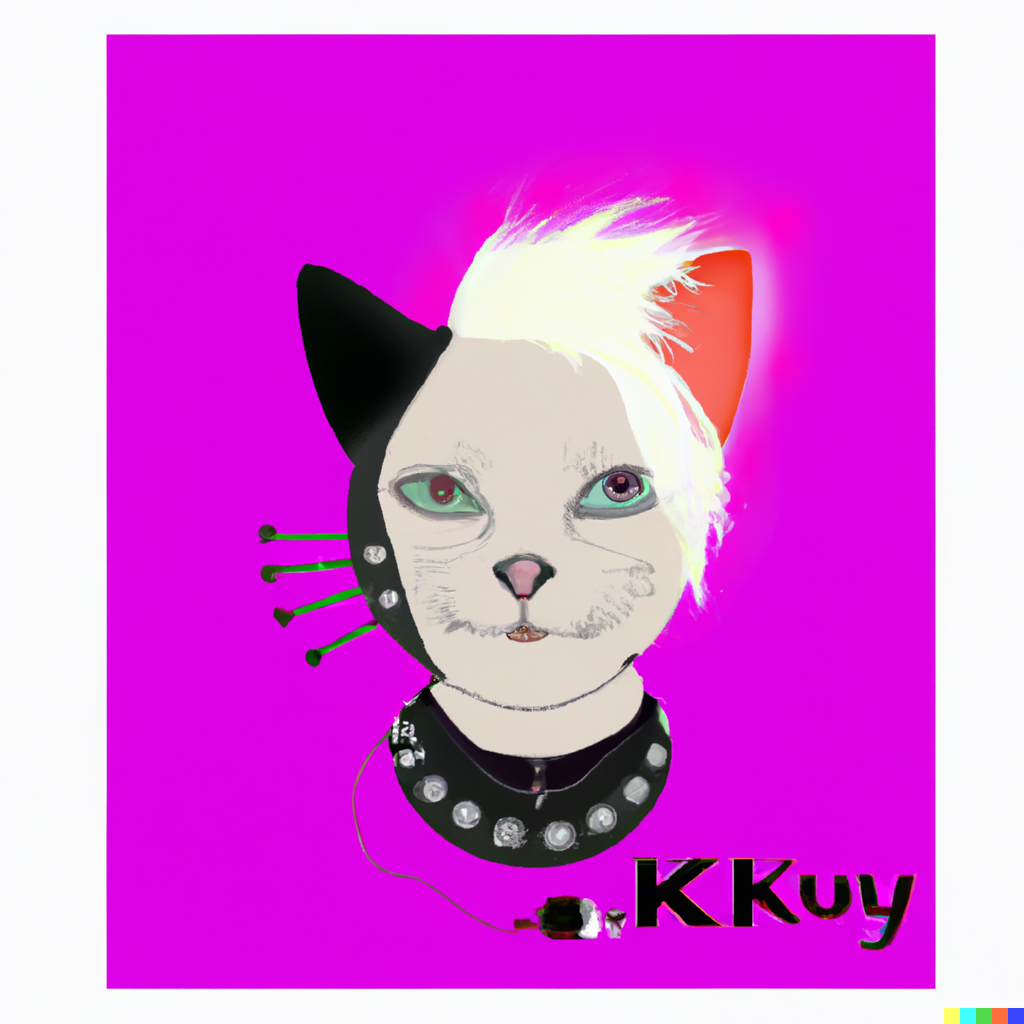 DALL E 2023 02 03 14 56 51 create album cover kitten women punk art