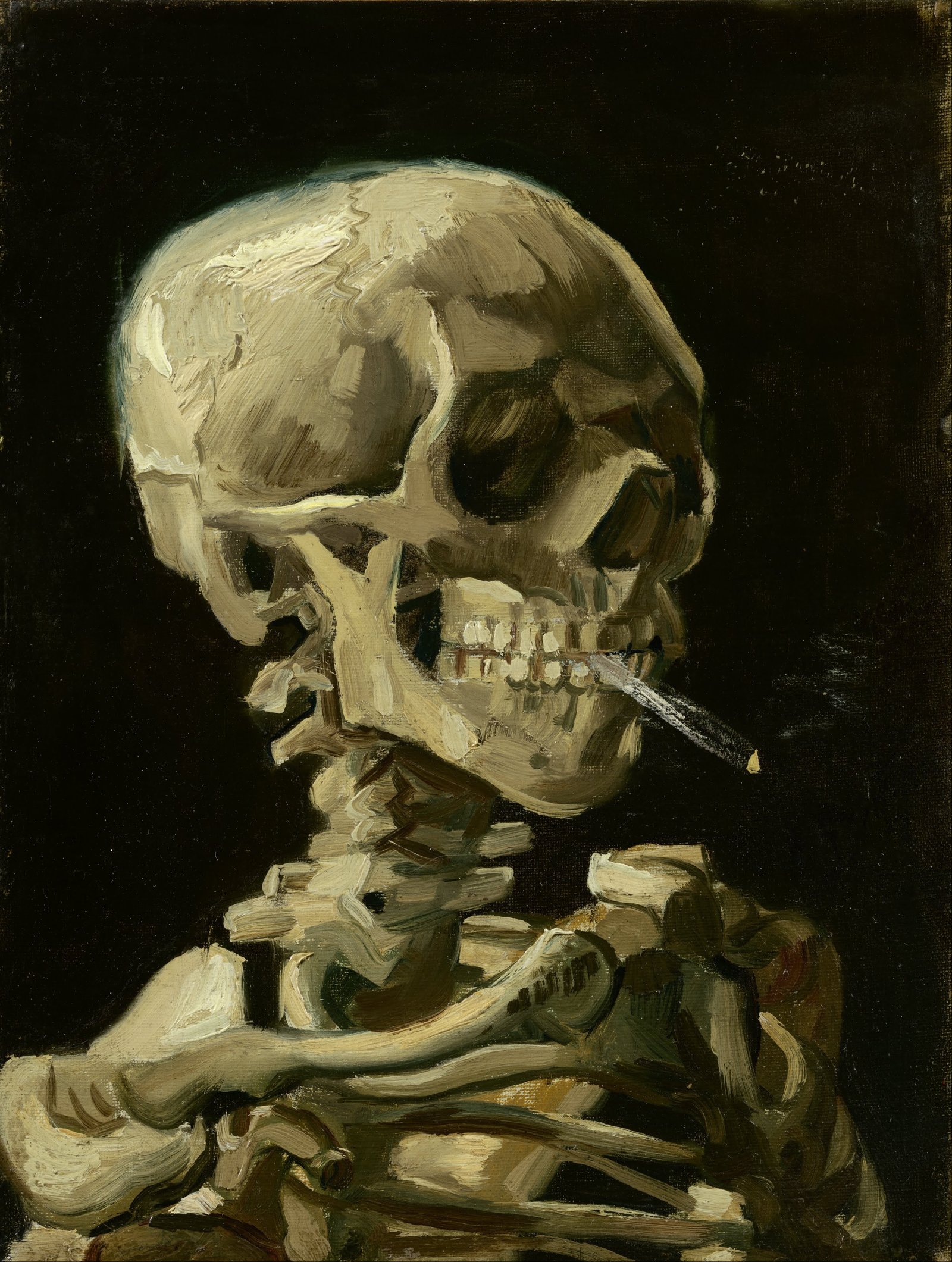 Vincent van Gogh Head of a skeleton with a burning cigarette Google Art Project